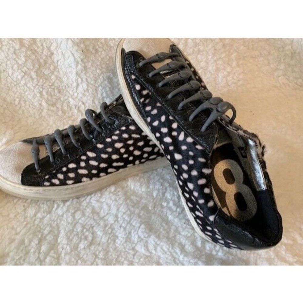P448 Black and White Spotted Low-Top Sneakers